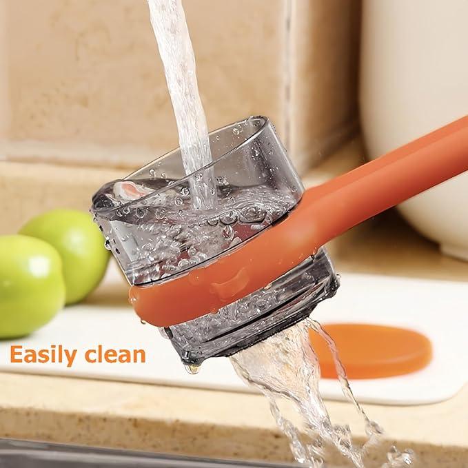 Stainless Steel Peeler with Integrated Peel Collection Container