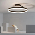 Solen Modern Circle Flush Mount Ceiling Light, Black & White - Neutralighting