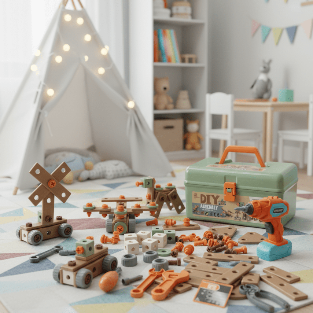 Ensemble d’outils CraftSmith de 100 pièces — Petite quincaillerie sûre, dès 3 ans