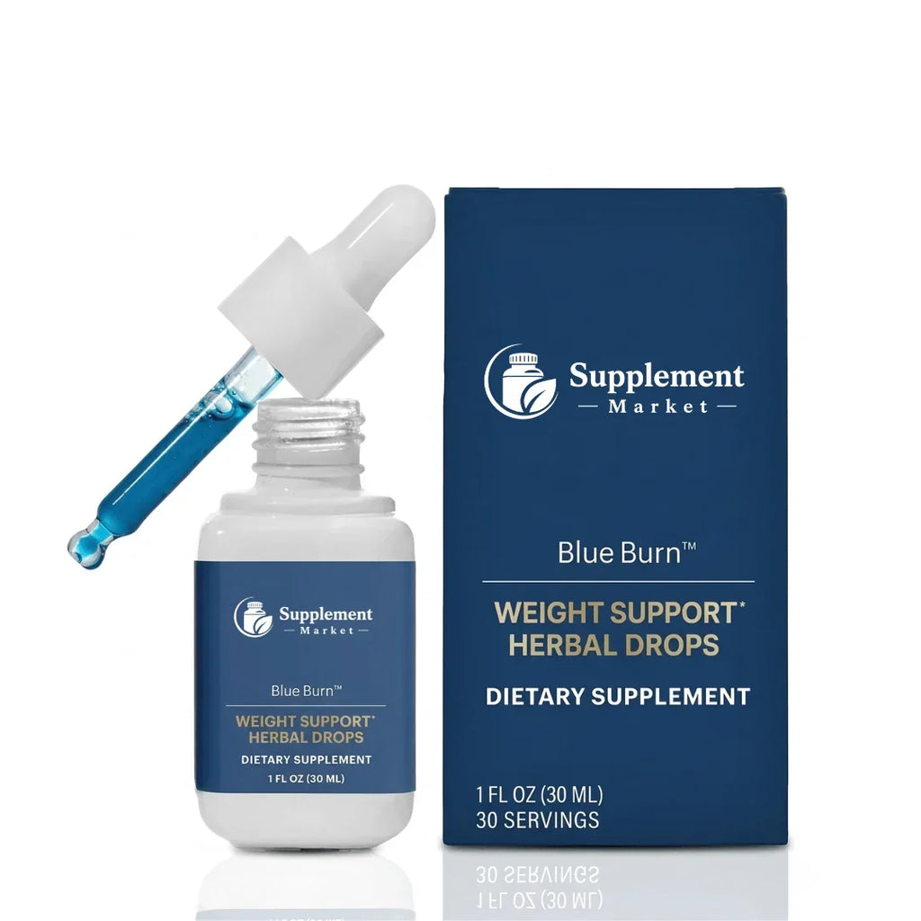 Blue Burn 15 mg L-metyylifolaatti- ja B12-tippoja: solujen energia ja mielialan tasapaino