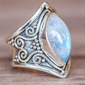 Sterling Silver Bohemian Moonstone Ring for Women | ventumra