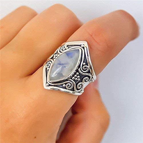 Sterling Silver Bohemian Moonstone Ring for Women | ventumra