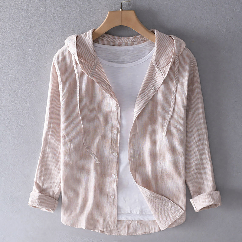 Women's Hooded Linen-Blend Shirt | ventumra