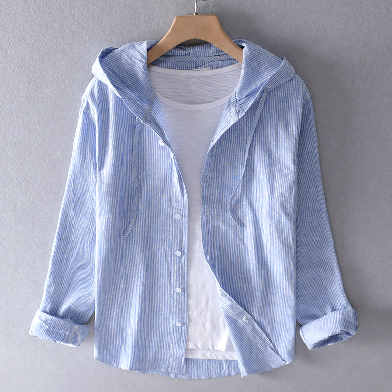 Women's Hooded Linen-Blend Shirt | ventumra