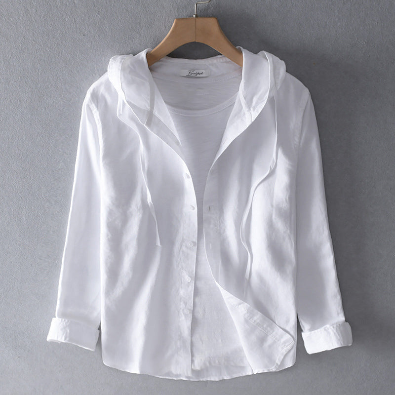 Women's Hooded Linen-Blend Shirt | ventumra