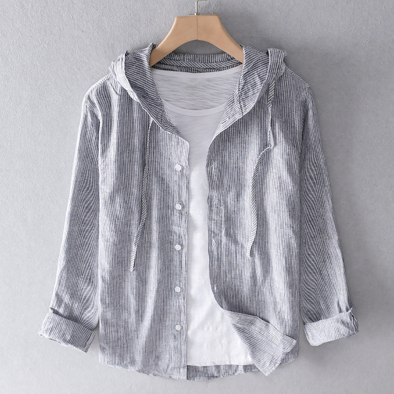 Women's Hooded Linen-Blend Shirt | ventumra