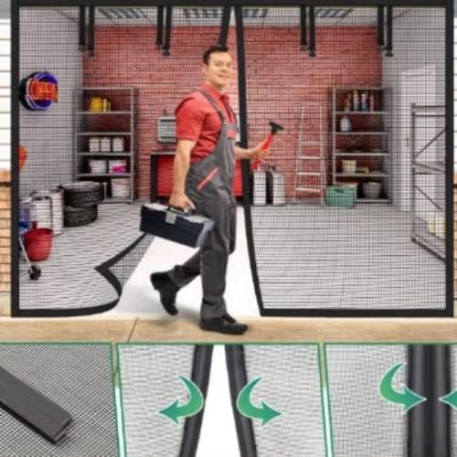 BreezeGuard Vision Magnetic Screen Net — Flexible Mesh Panel, Two-Way Entry