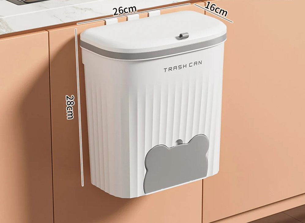 Wall-Mounted Waste Bin with Lid – 8.5L / 12L Kitchen & Bathroom
