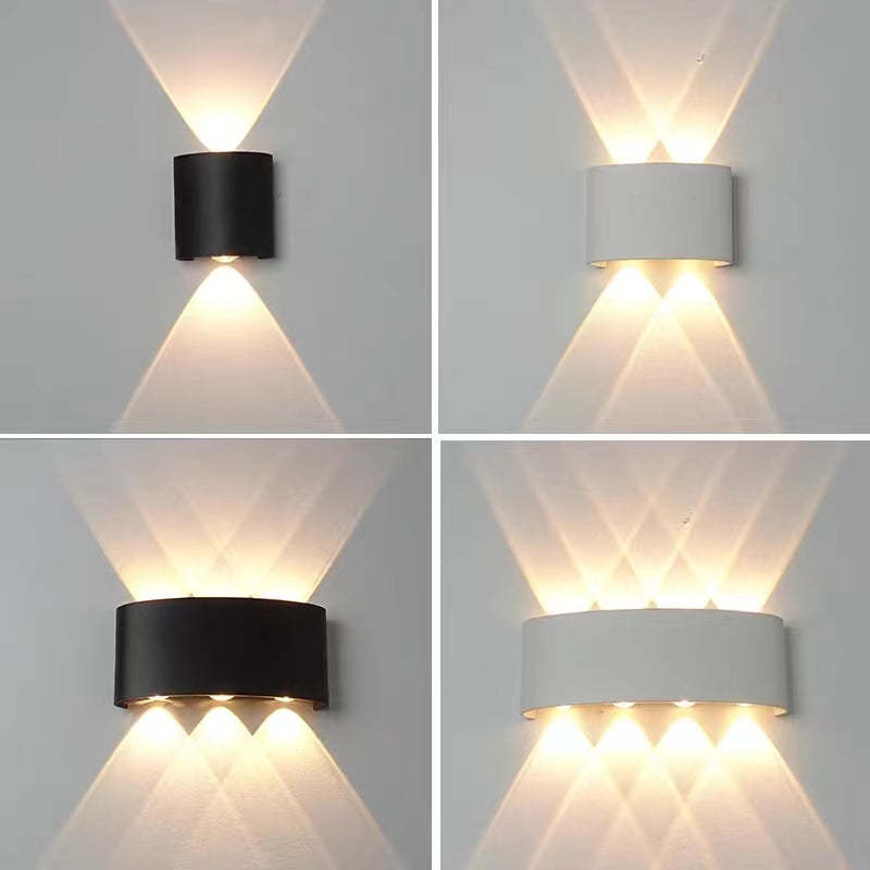 Tronix Modern Rectangular Metal Outdoor Wall Lamp, Black/White, Water-wave | ventumra
