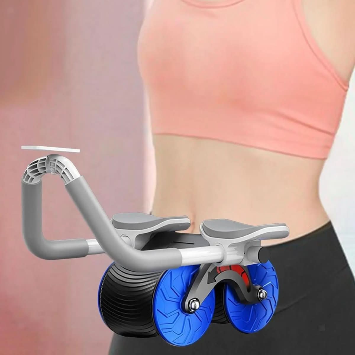 PulseFlex Fitness Roller — Spring-Assisted Design and Integrated Return Mechanism for Abdominal and Hip Training