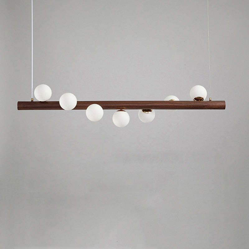 Valentina Glass Bubble Pendant Light Wood/Walnut | ventumra