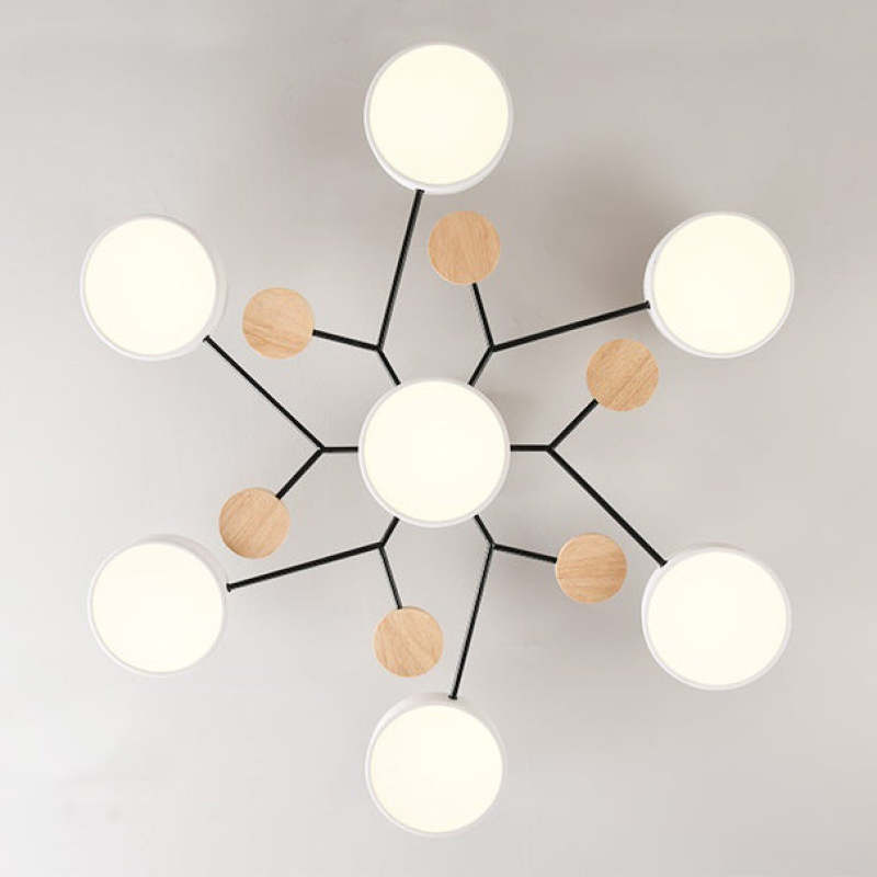 Arisha Ceiling Light, Wood Round for Living Room | ventumra