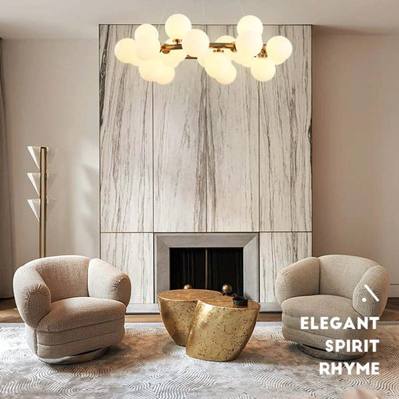 Valentina Bass Glass Bubble Golden Chandelier | ventumra