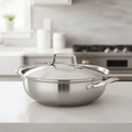 NovaCook Universal Stainless Steel Cooking Pot With Lid — Polished Silver Body