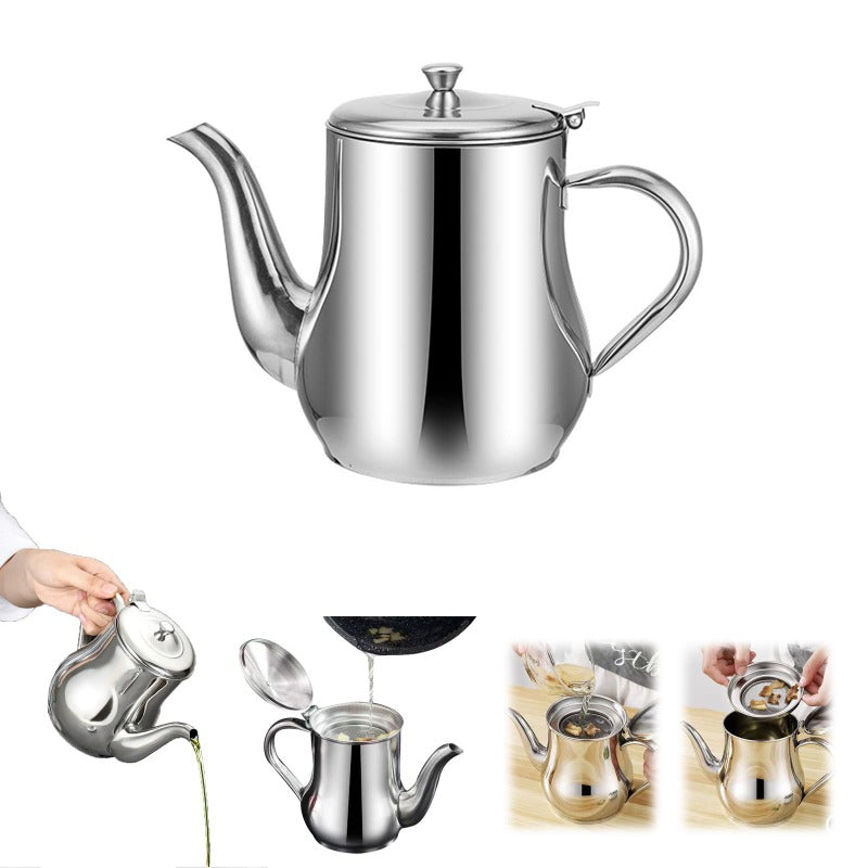 Stainless Steel Kitchen Oil Collection Pot — Heat-Resistant