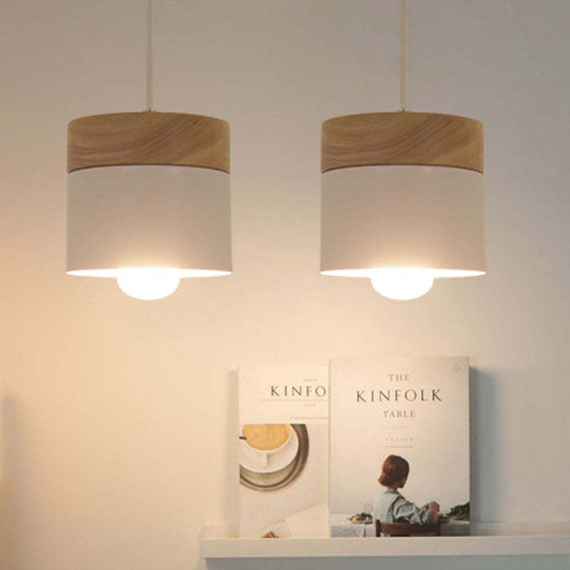 Valentina Modern Can Shape Metal/Wood Pendant Light | ventumra