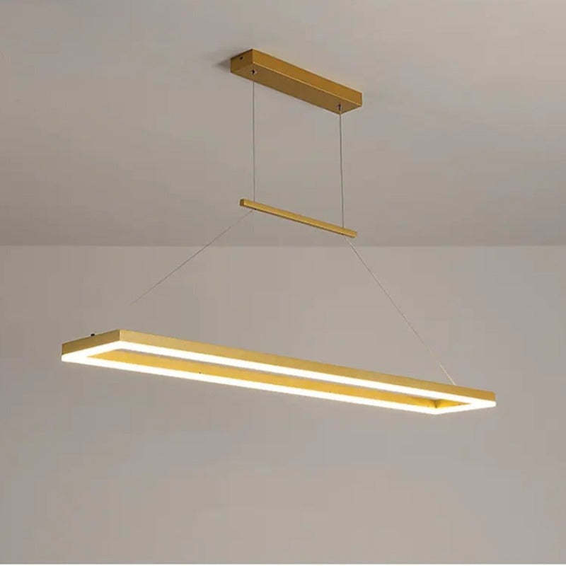 Gloen Modern Rectangular Hanging Pendant Light, Gold/Coffee - Neutralighting