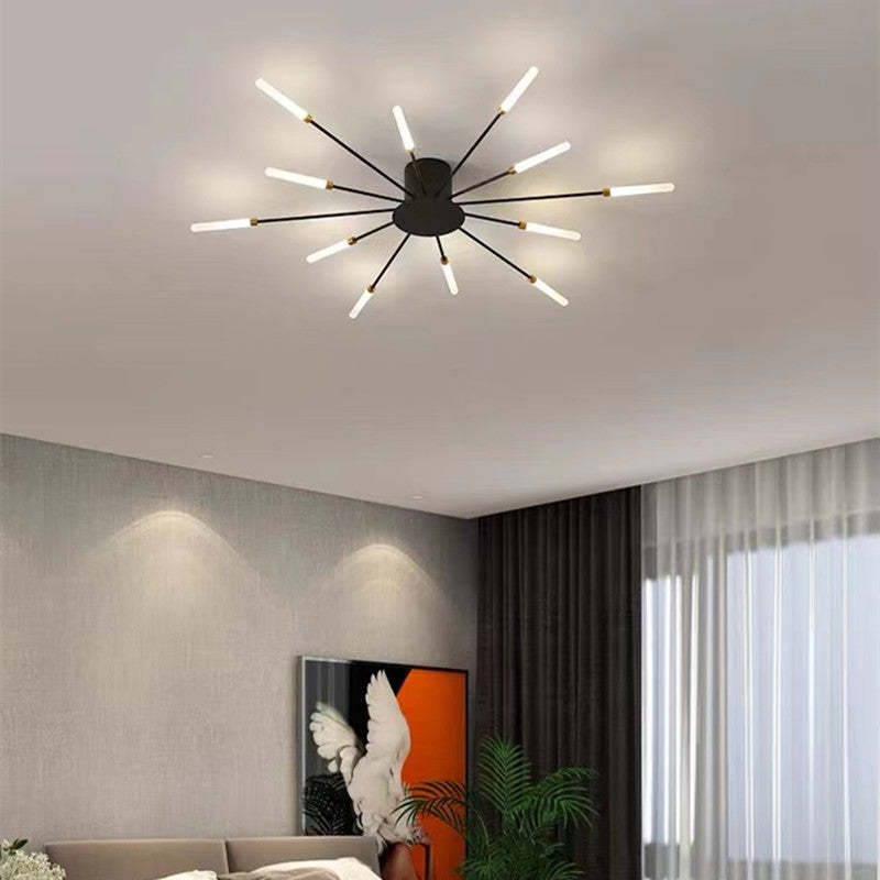 Wesley Flush-Mount Ceiling Light Fireworks, Black/Gold - Neutralighting