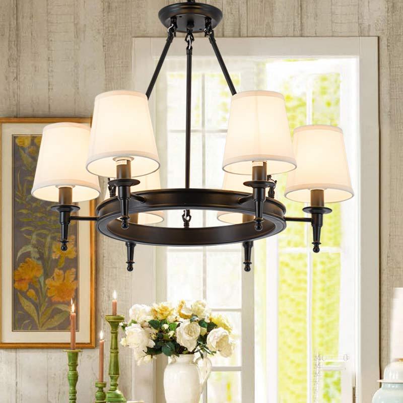 Silva vintage Ring Metal/Fabric Chandelier, Black/Copper | ventumra