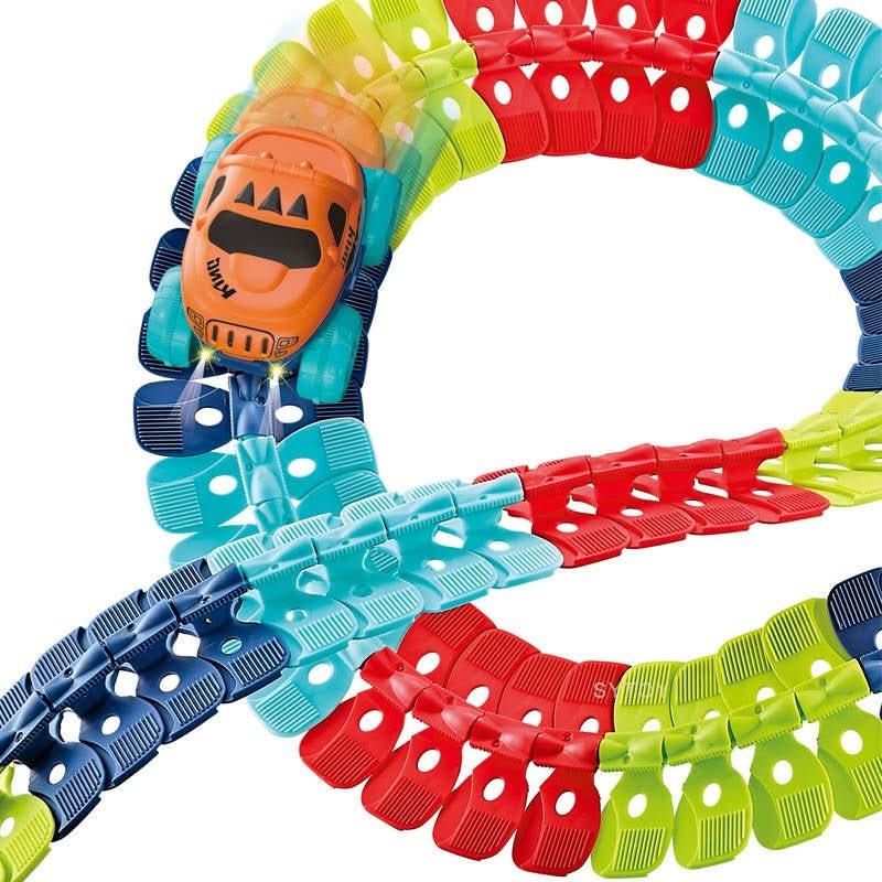 FlexiRace Kreatives Rennstrecken-Set - Flexible Strecken, Korkenzieherschleifen