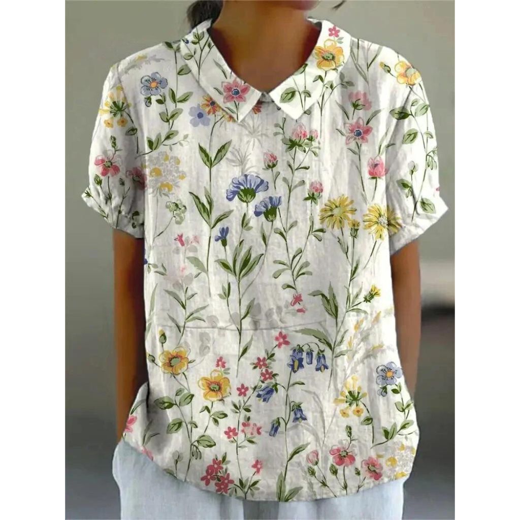 Charming Floral Print Relaxed Fit Blouse | ventumra