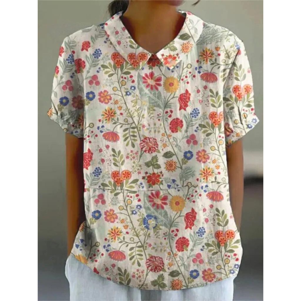 Charming Floral Print Relaxed Fit Blouse | ventumra