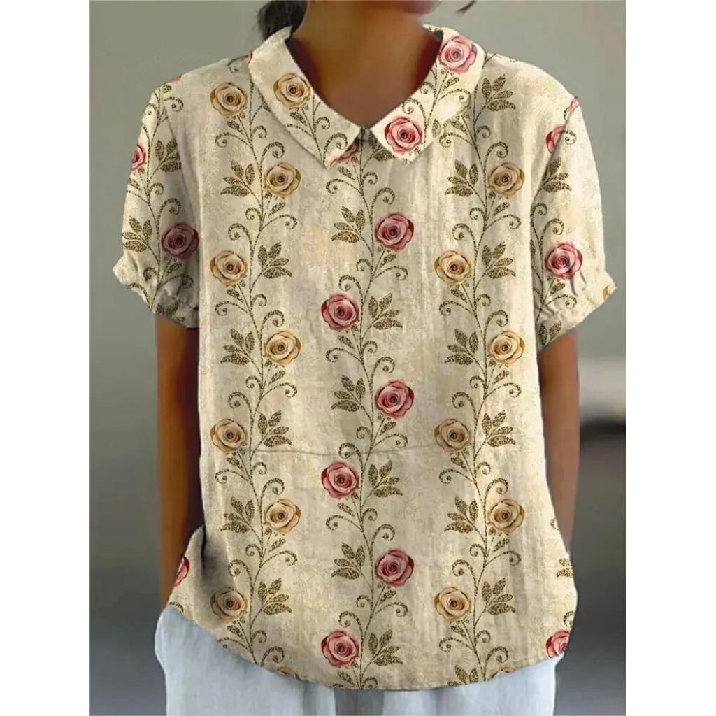 Charming Floral Print Relaxed Fit Blouse | ventumra