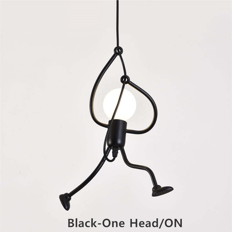 Miro Retro Modern Iron Man Pendant Light, Black | ventumra