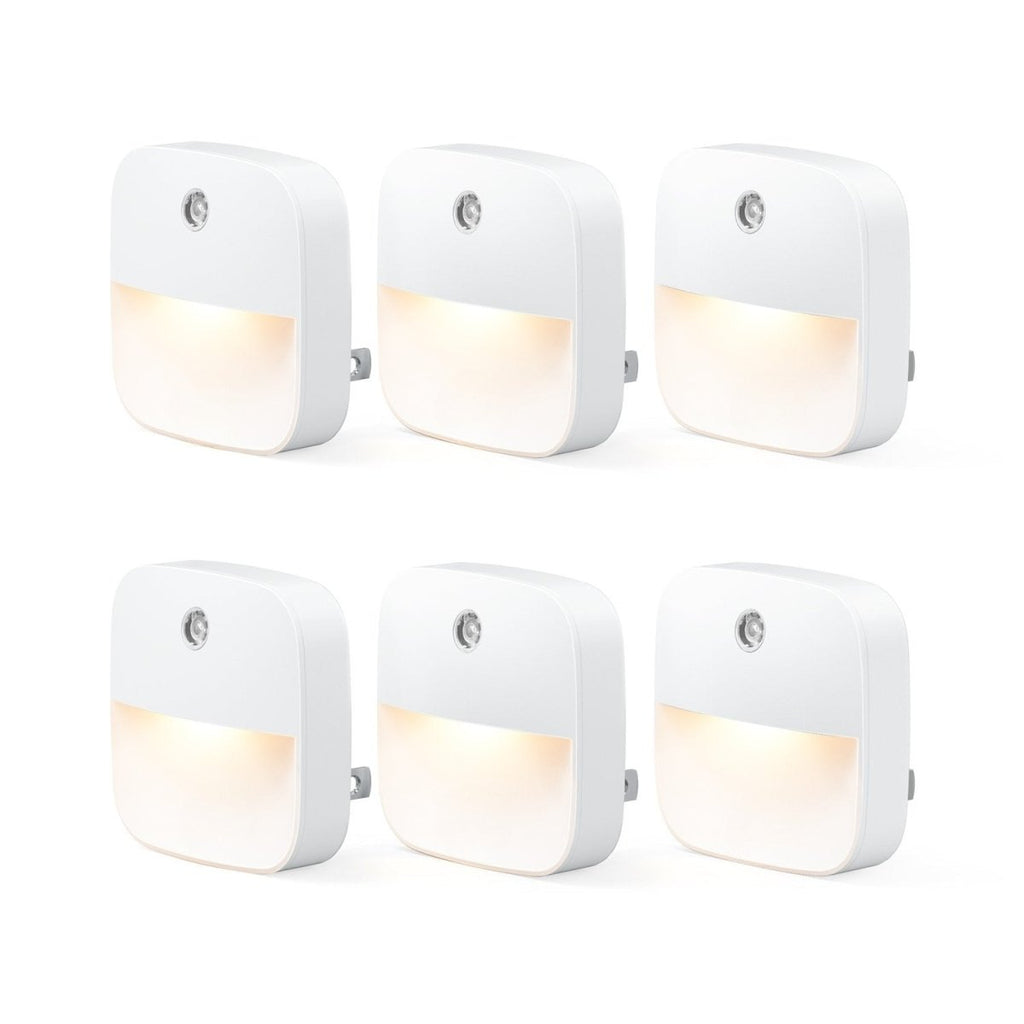 LumaNest 6-Pack Plug-In Night Lights — Automatic Light Sensor, Energy Saving
