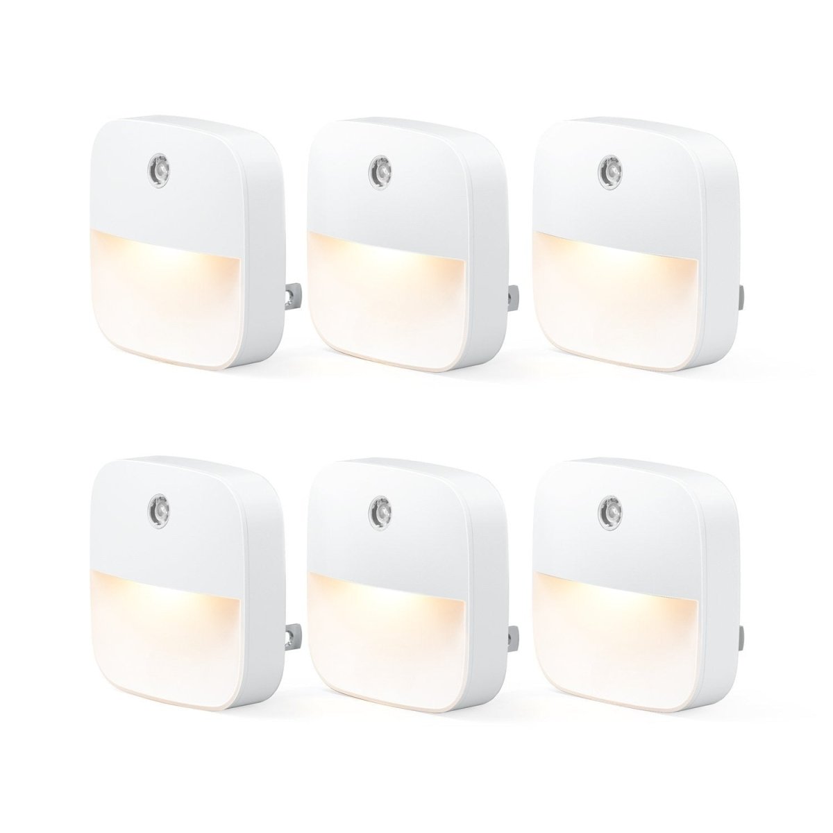 LumaNest 6-Pack Plug-In Night Lights — Automatic Light Sensor, Energy Saving