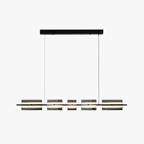 Arisha Modern Nordic Linear Copper/Glass Pendant Light, Brass/Black - Neutralighting