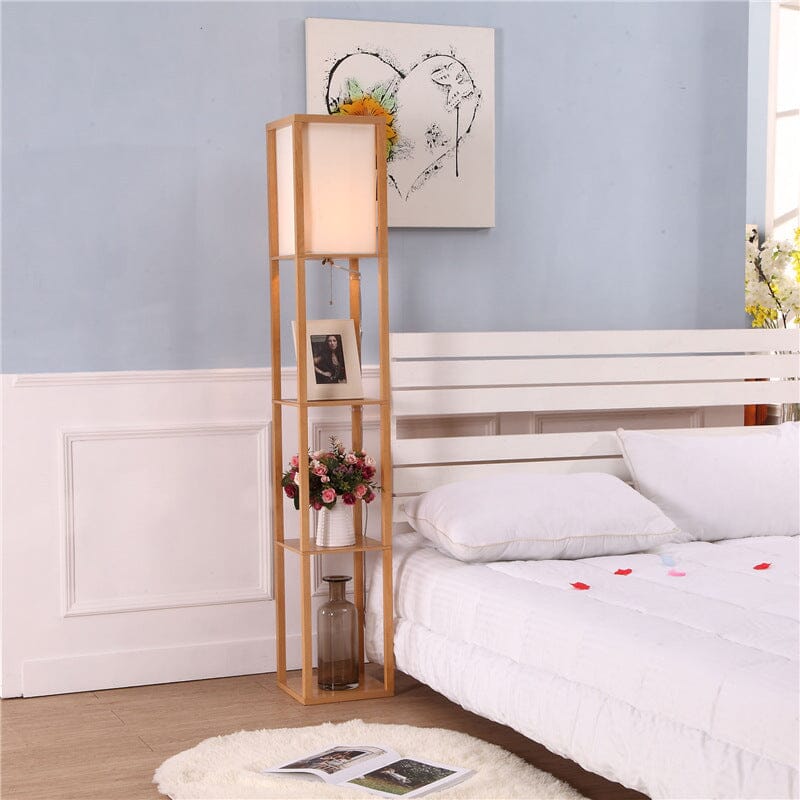 Minimalist Floor Lamp with Shelves for Modern Living
