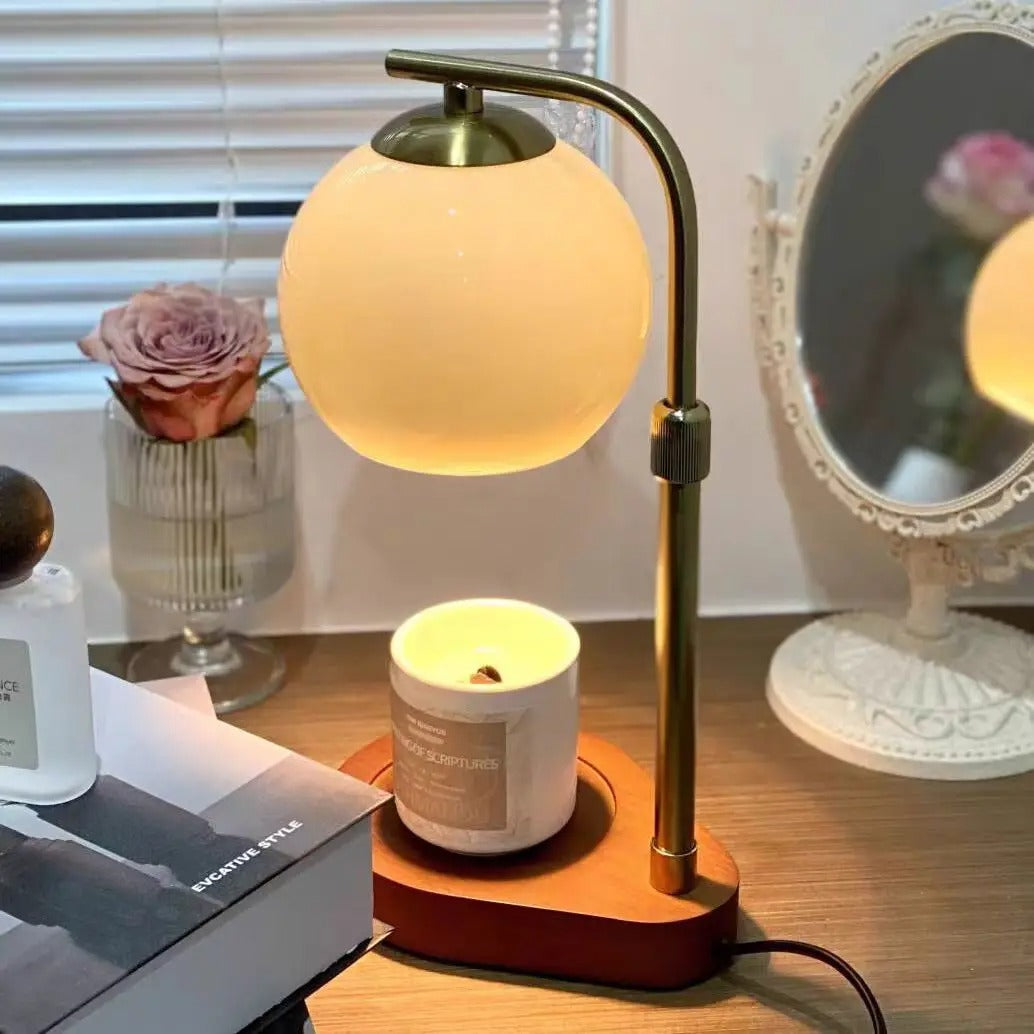 LumaCrest Table Lamp and Candle Warmer with Ambient Glow