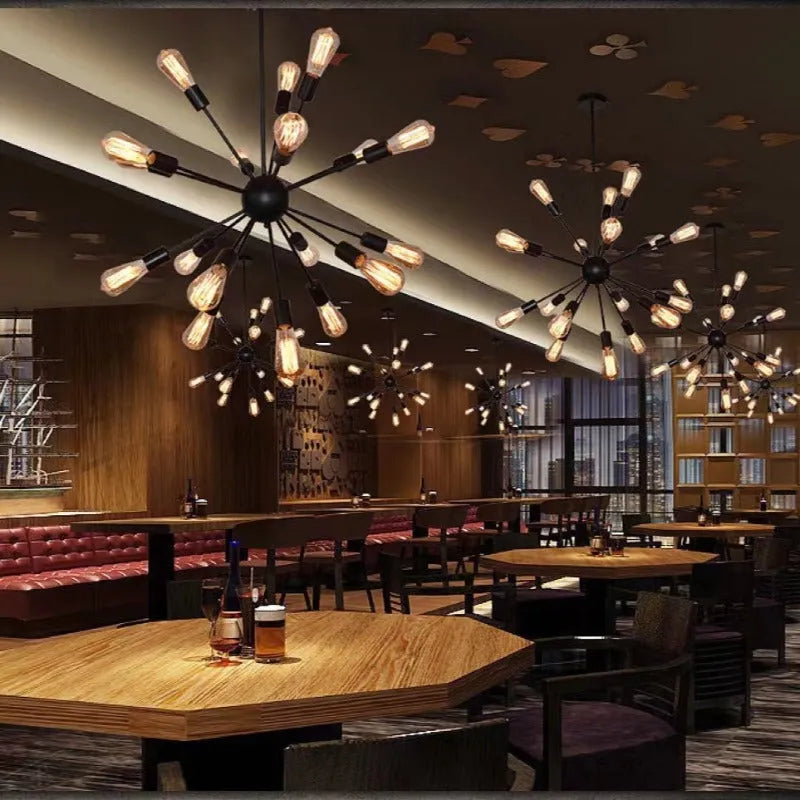 Austin Industrial Chandelier Black Restaurant Dining Room Metal | ventumra