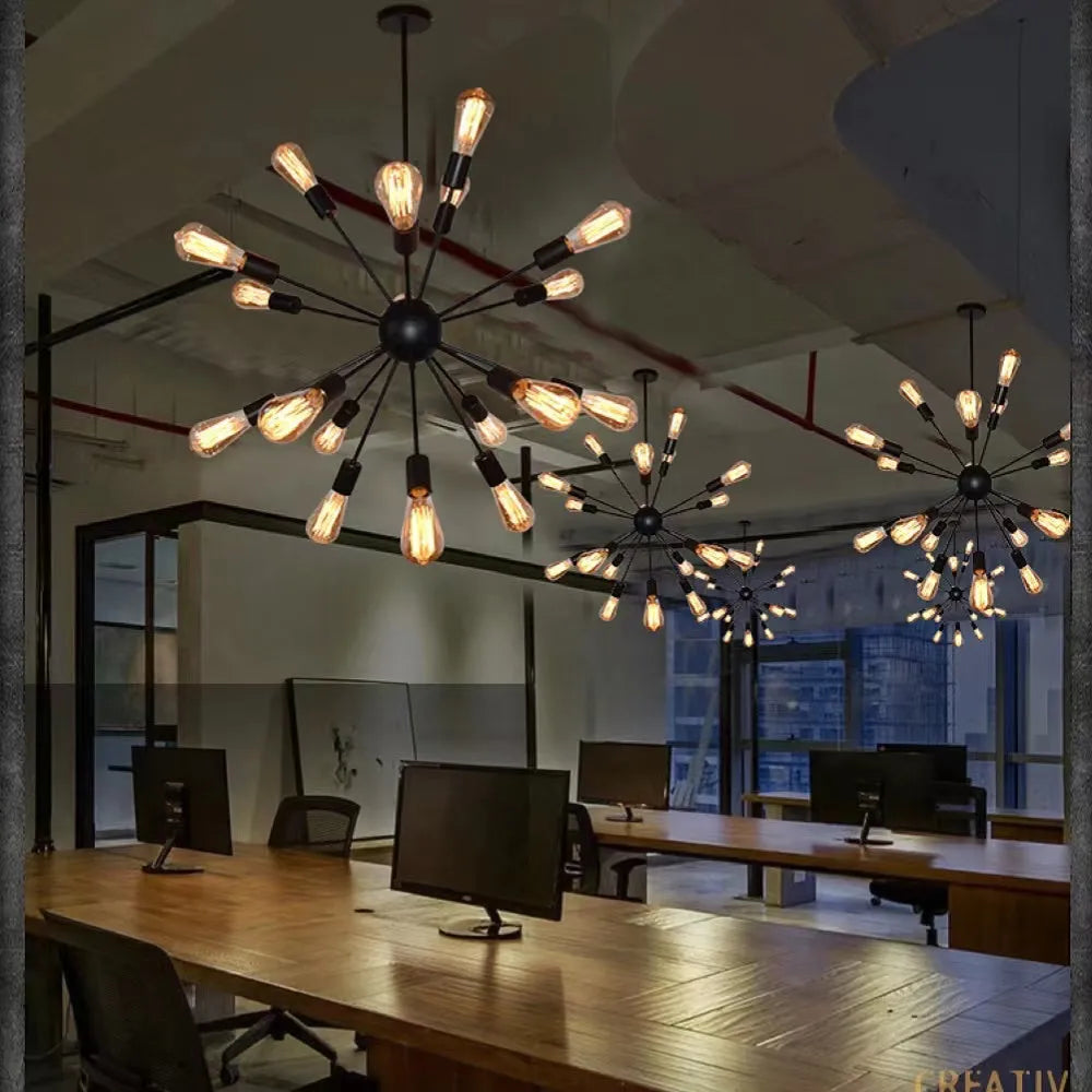 Austin Industrial Chandelier Black Restaurant Dining Room Metal | ventumra