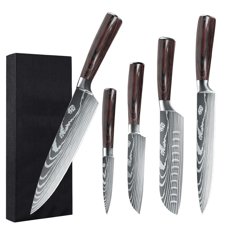SteelSlice Knife Set - Professional Culinary Tools with Damascus Style | ventumra