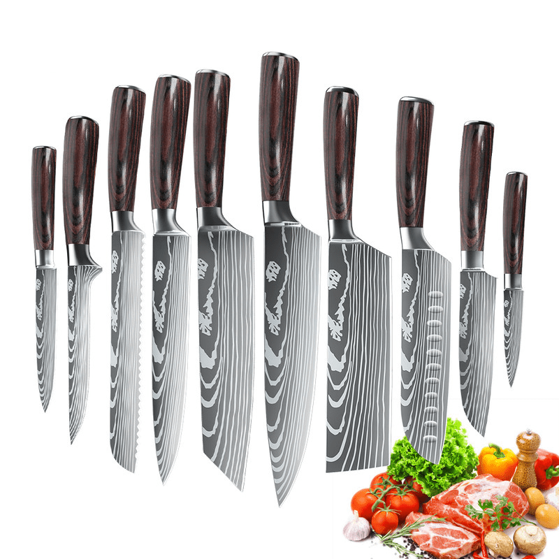 SteelSlice Knife Set - Professional Culinary Tools with Damascus Style | ventumra