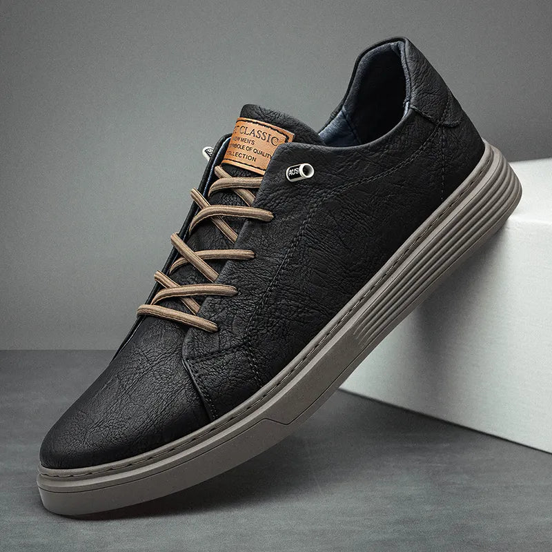 Comfortable Oxford Leather Men's Sneakers - Ethan | ventumra
