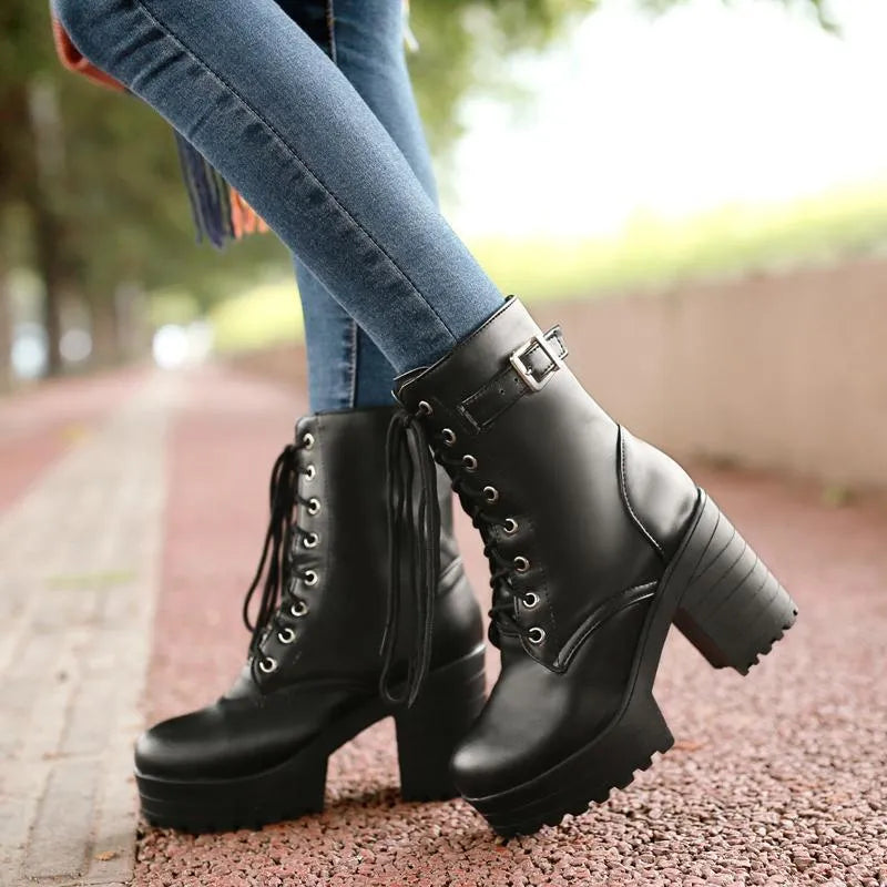 Cool Lace-up Shoes with Buckle and Profile Sole - Luna | ventumra