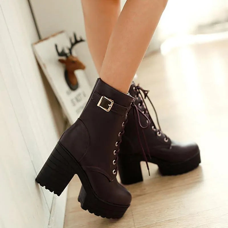 Cool Lace-up Shoes with Buckle and Profile Sole - Luna | ventumra