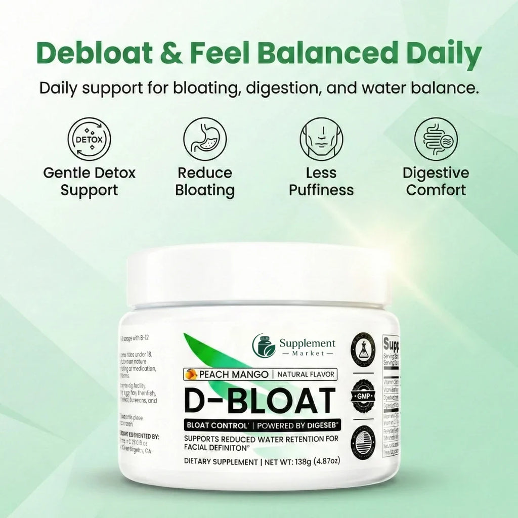 D-BLOAT Peach Mango Drink: Fast Bloating Relief & Water Balance