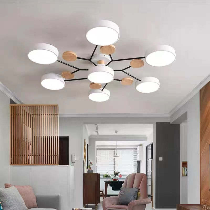 Arisha Ceiling Light, Wood Round for Living Room | ventumra