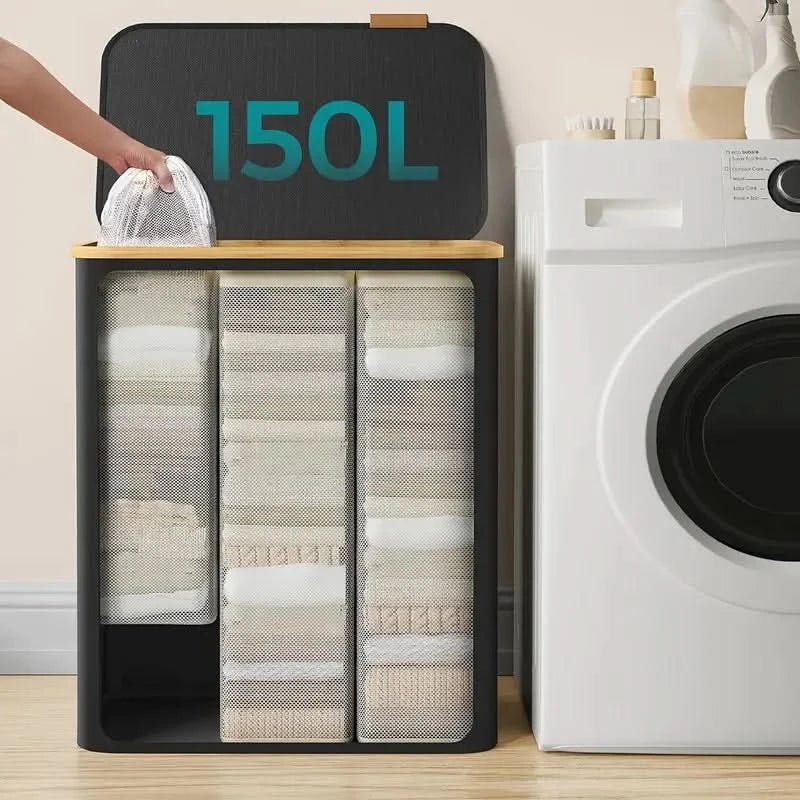 Skládací koš na prádlo FlexiSort se třemi přihrádkami