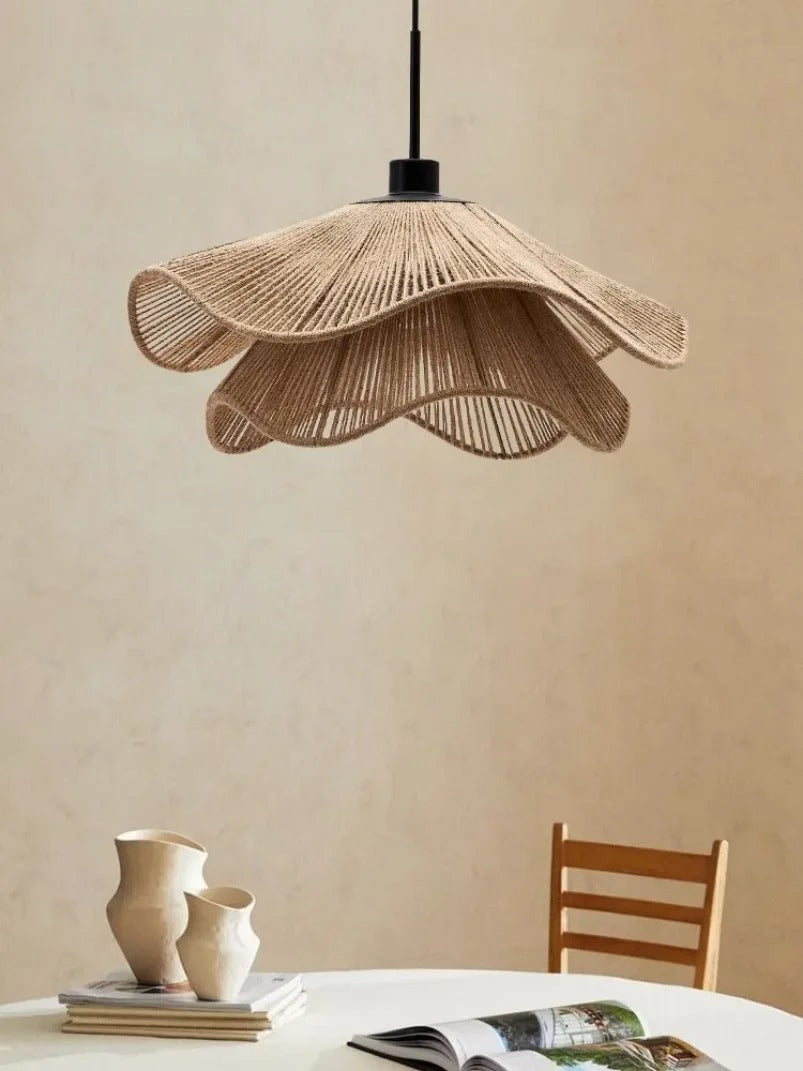 Solari Cove Jute Pendant Light for Boho Rustic Decor