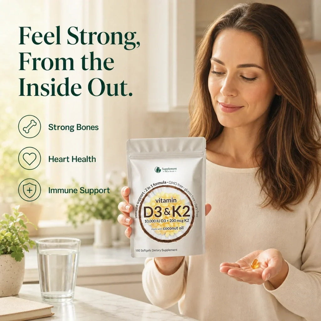 Měkké kapsle s vitaminy D3 a K2: vysoká účinnost pro hustotu kostí a podporu imunity
