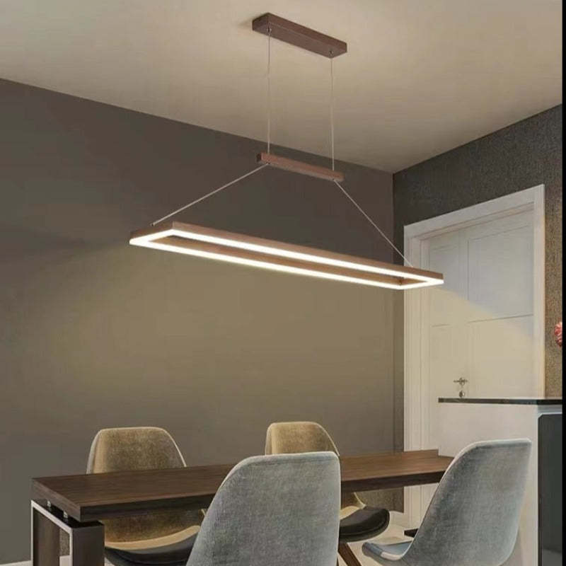 Gloen Modern Rectangular Hanging Pendant Light, Gold/Coffee - Neutralighting