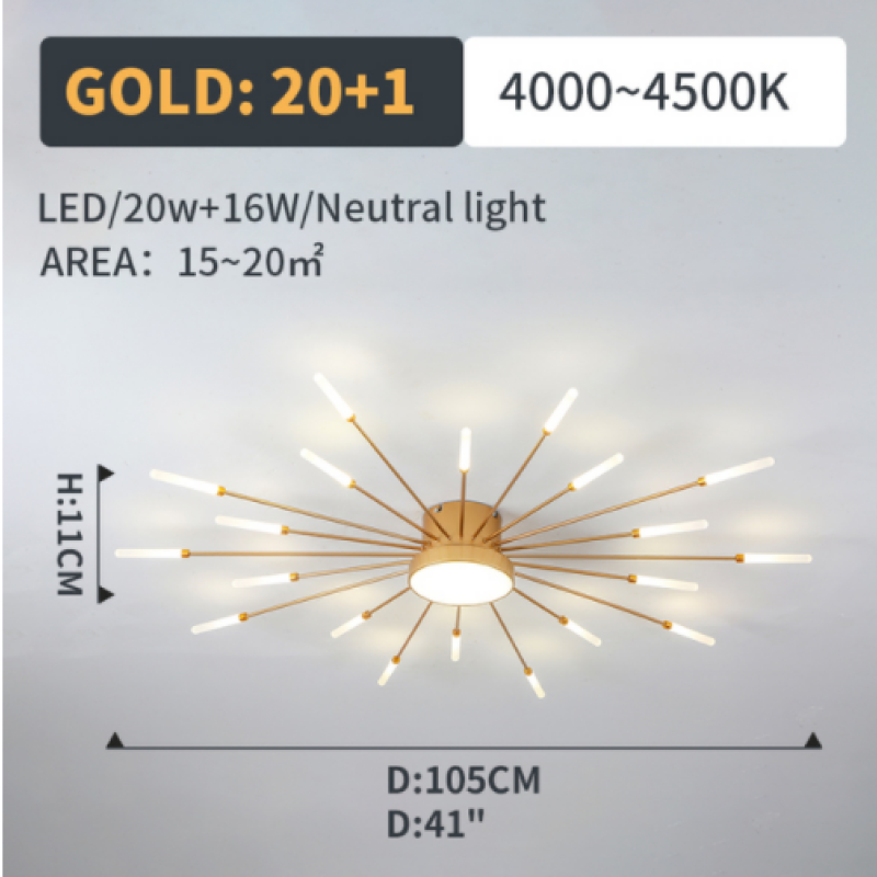 Wesley Modern Home Decoration Fireworks LED Ceiling Light | ventumra