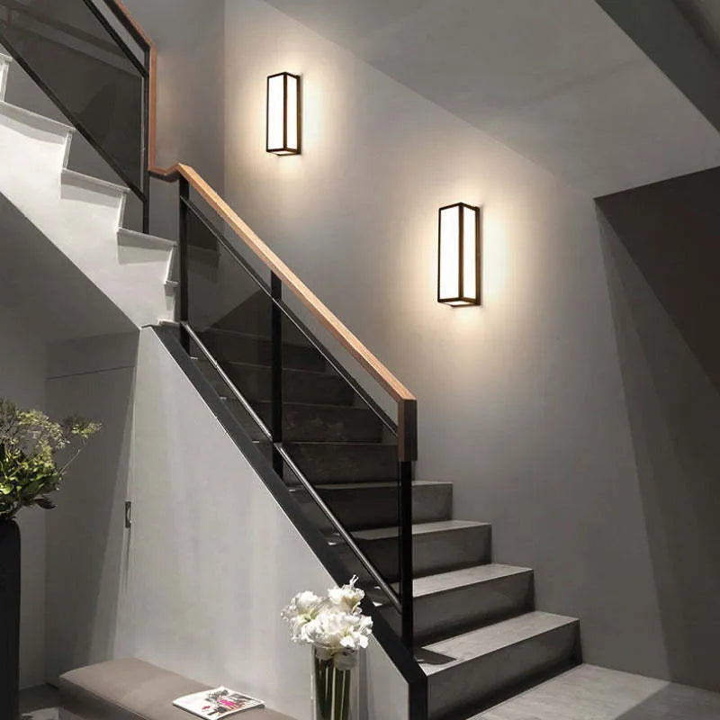 Linae Modern Waterproof Metal Cross Outdoor Wall Lamp, Black | ventumra