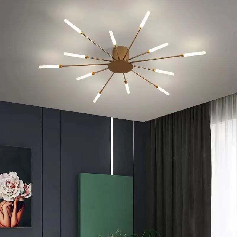 Wesley Flush-Mount Ceiling Light Fireworks, Black/Gold - Neutralighting