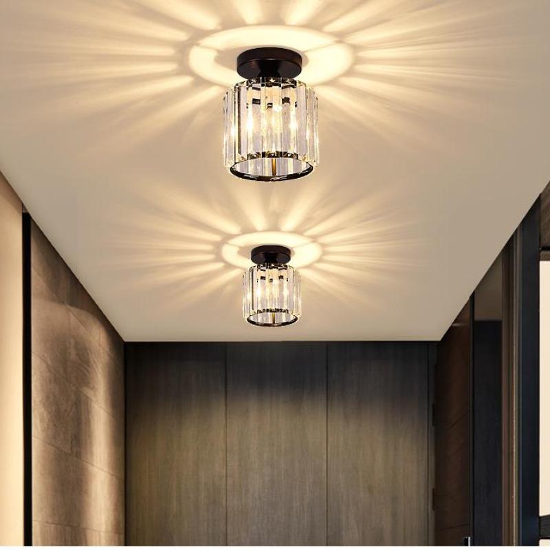 Stonel Modern Metal/Crystal Ceiling Light, 3 Colors - Neutralighting